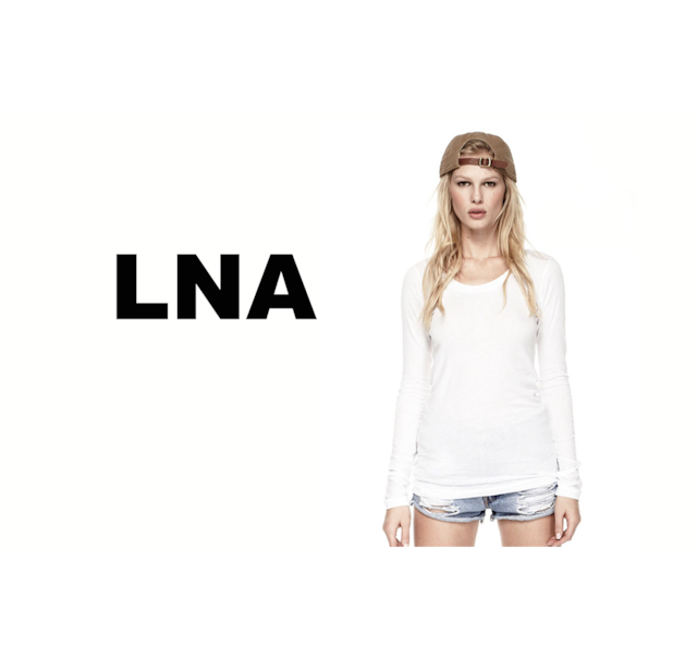 LNA／エルエヌエー　ロングスリーブクルーネックシャツ／ホワイト