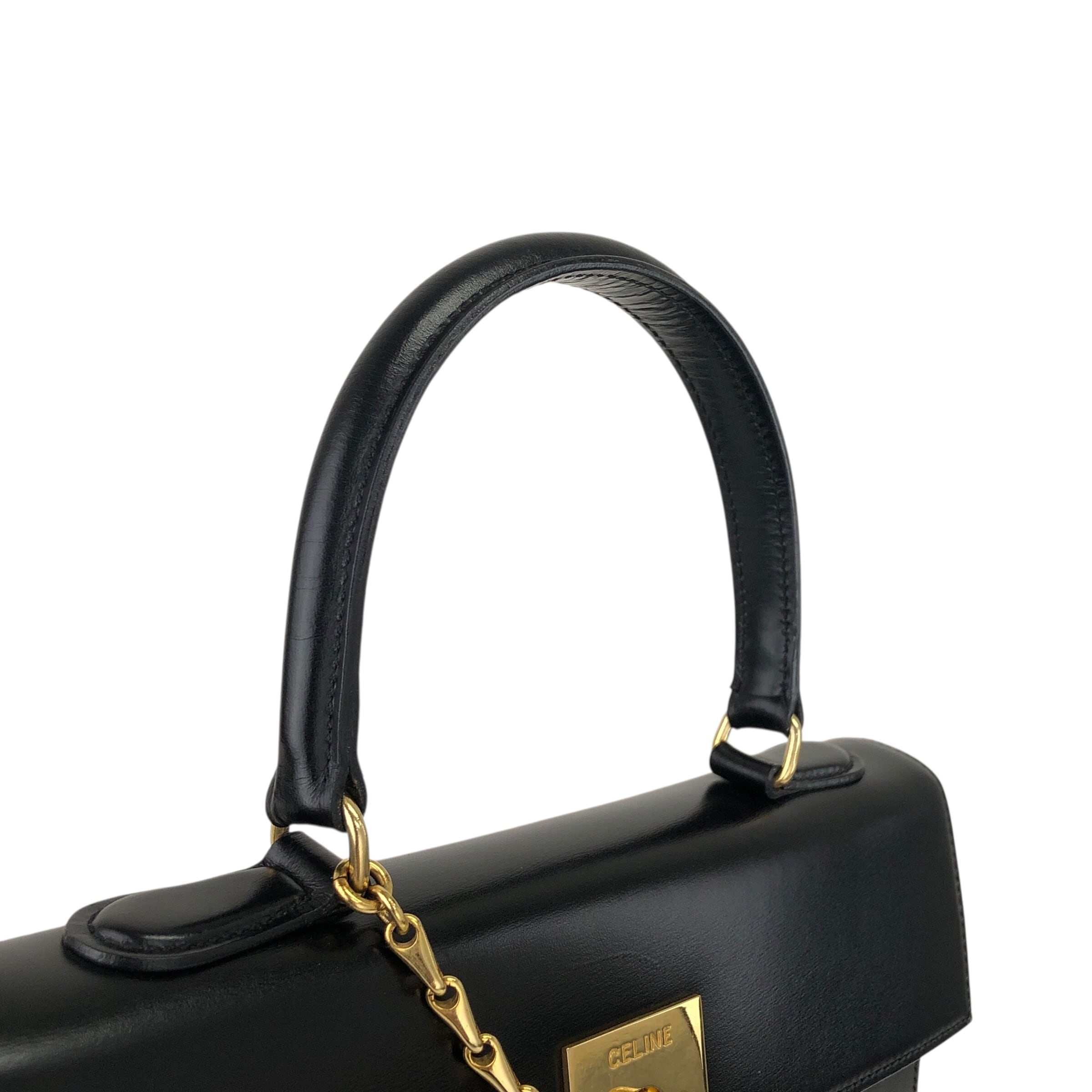 CELINE セリーヌ ハンドバッグ ブラック ガンチーニ チェーン CELINE セリーヌ ハンドバッグ ブラック ガンチーニ チェーン