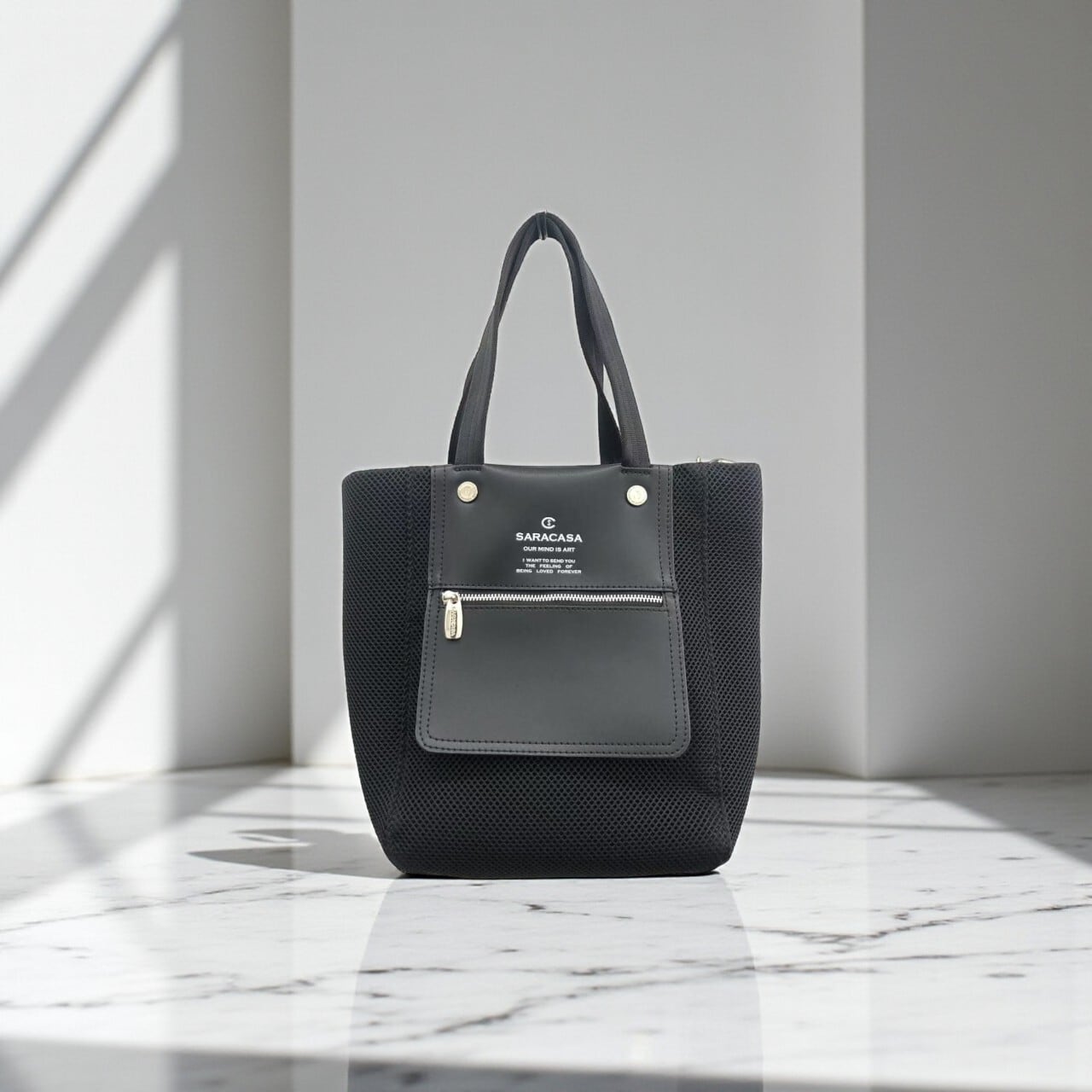 サラカーサ メッシュショルダーバッグ ブラック saracasa Mesh