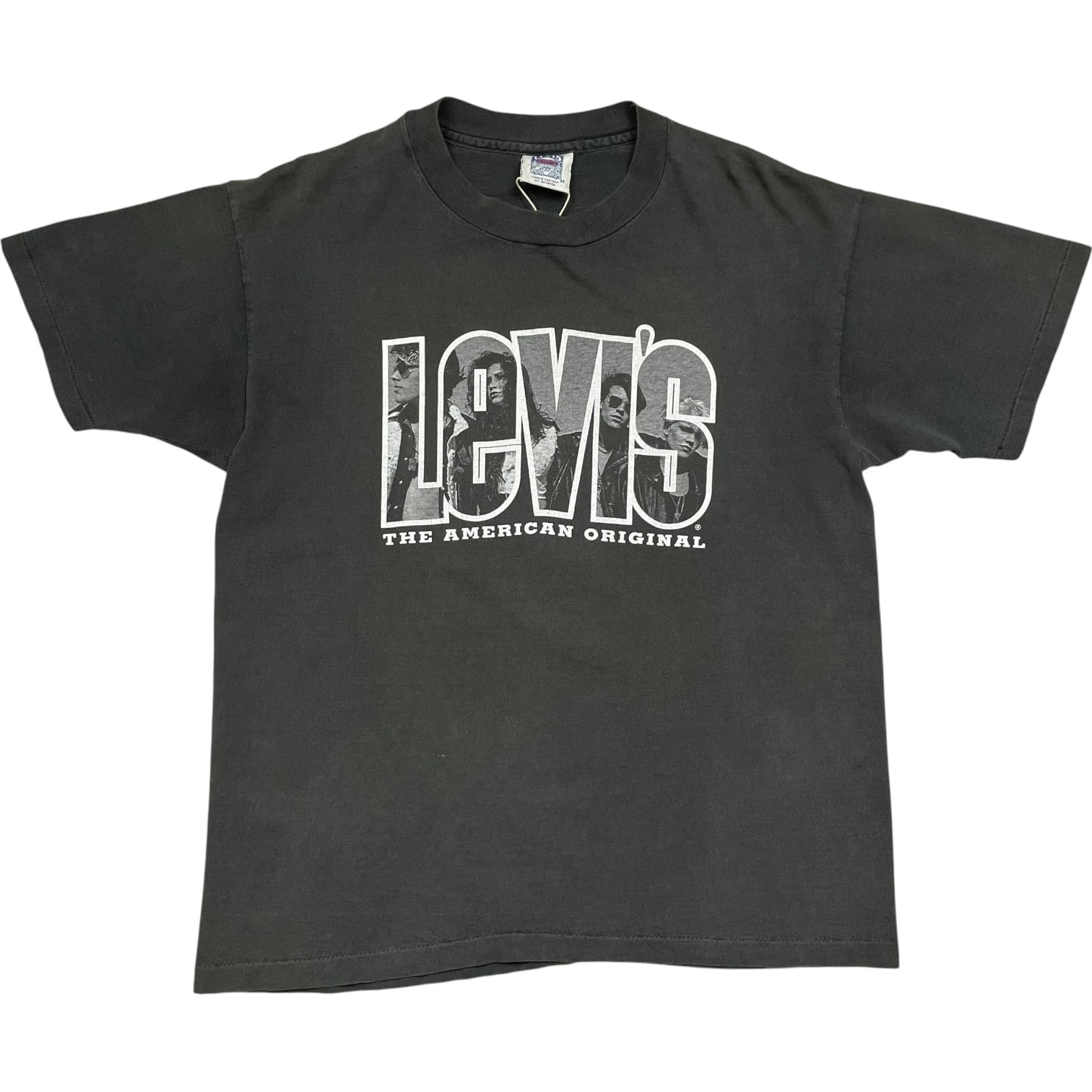 《M》Levi's リーバイス Tシャツ フロントプリント フェード シングルステッチ USA製 90年代 vintage no.10329