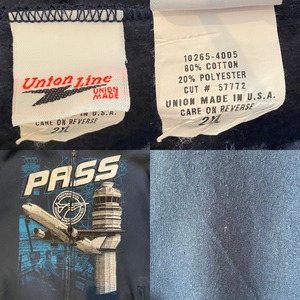 【UNIONLINE】USA製 PASS 企業系 プリンスウェットパーカー フルジップ 2XL ビッグシルエット US古着