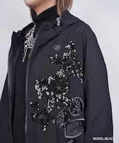 【直営店限定ITEM】レース×パッチルーズジップフーディー (BLACK) CQ-47125H