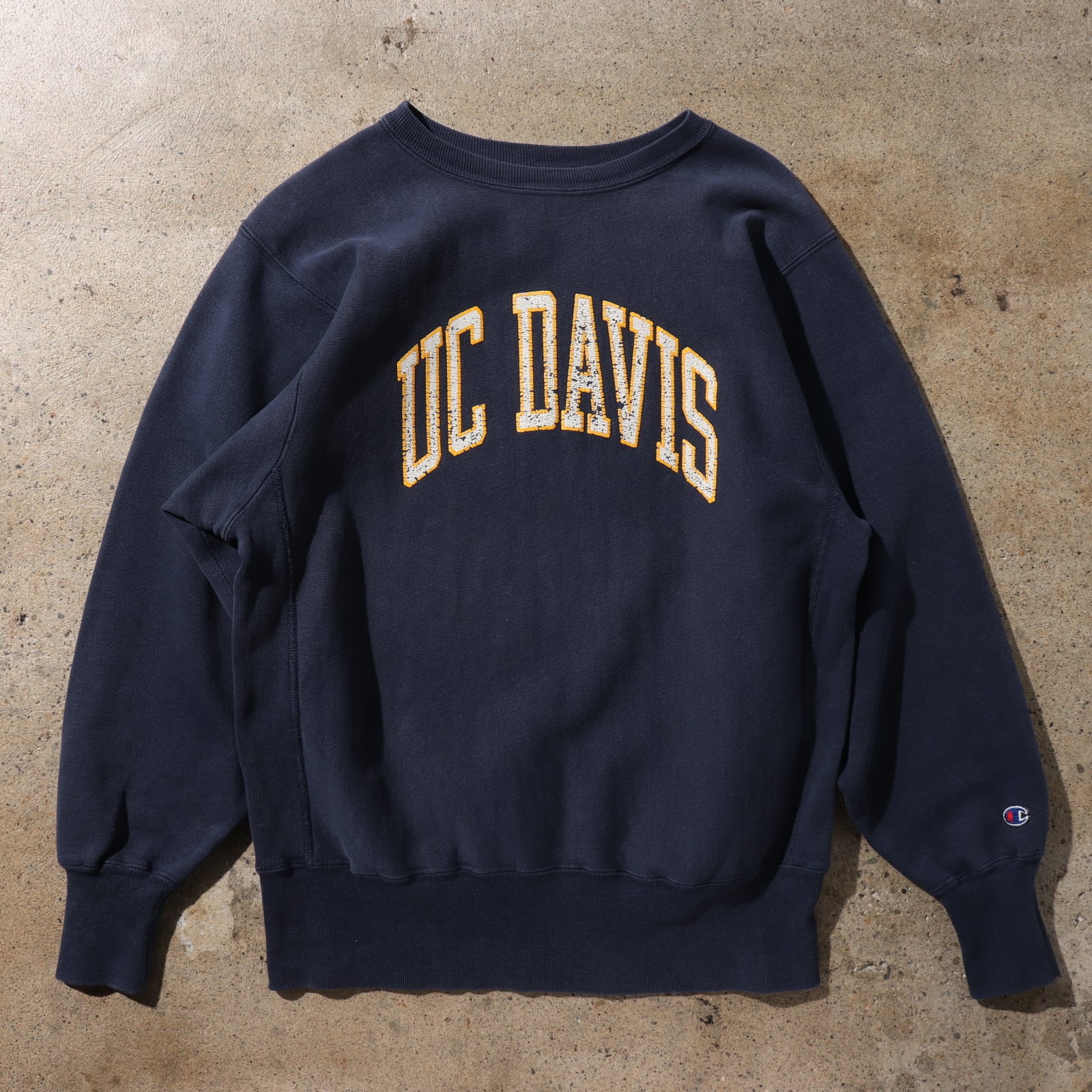 90s L リバースウィーブ UC DAVIS ネイビー 紺色 チャンピオン 