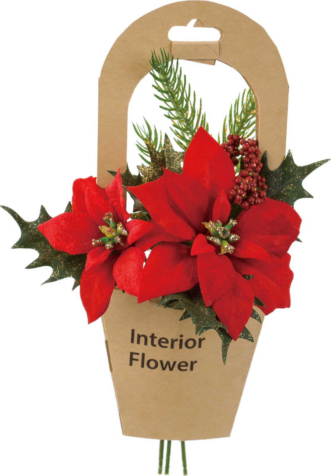 ポインセチアミックスバンチ　　FS-6866R　4961823647666　造花（アーティフィシャルフラワー） > シーズン造花