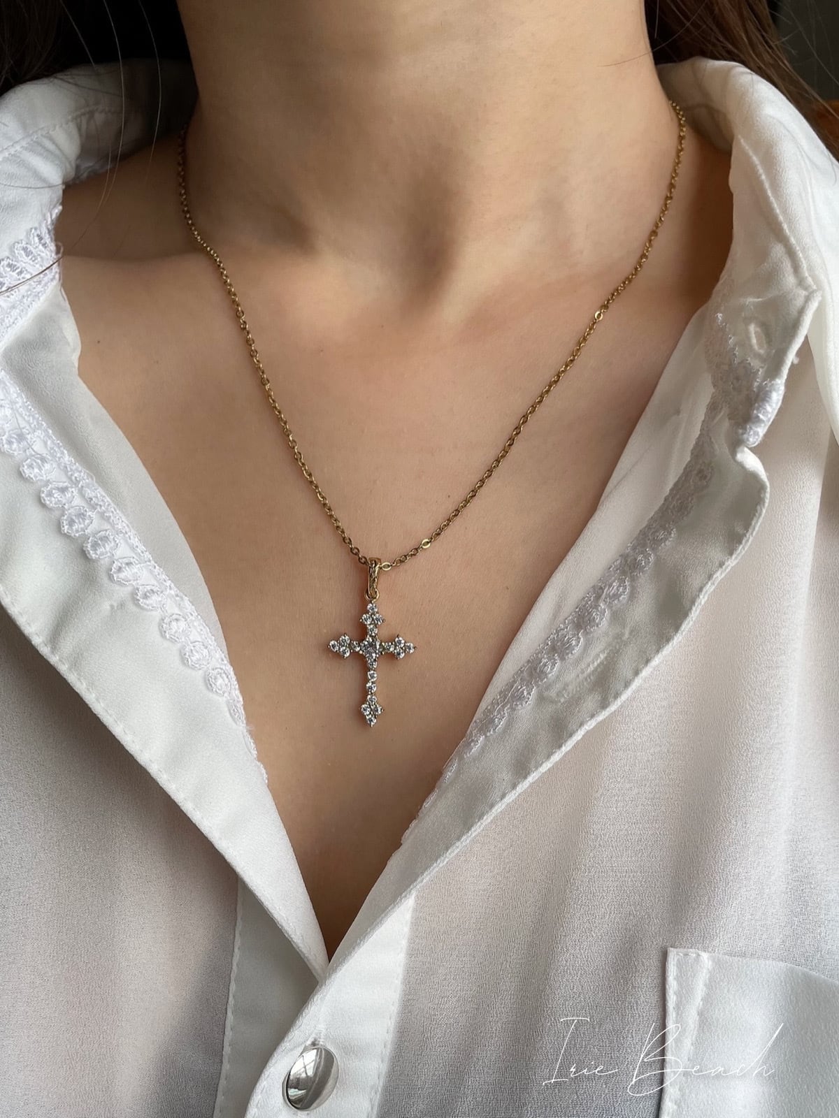 zirconia cross necklace | IRIEBEACH