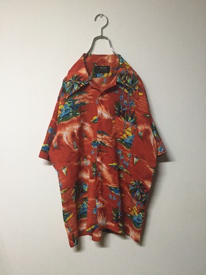 総柄 アロハシャツ 半袖 南国柄