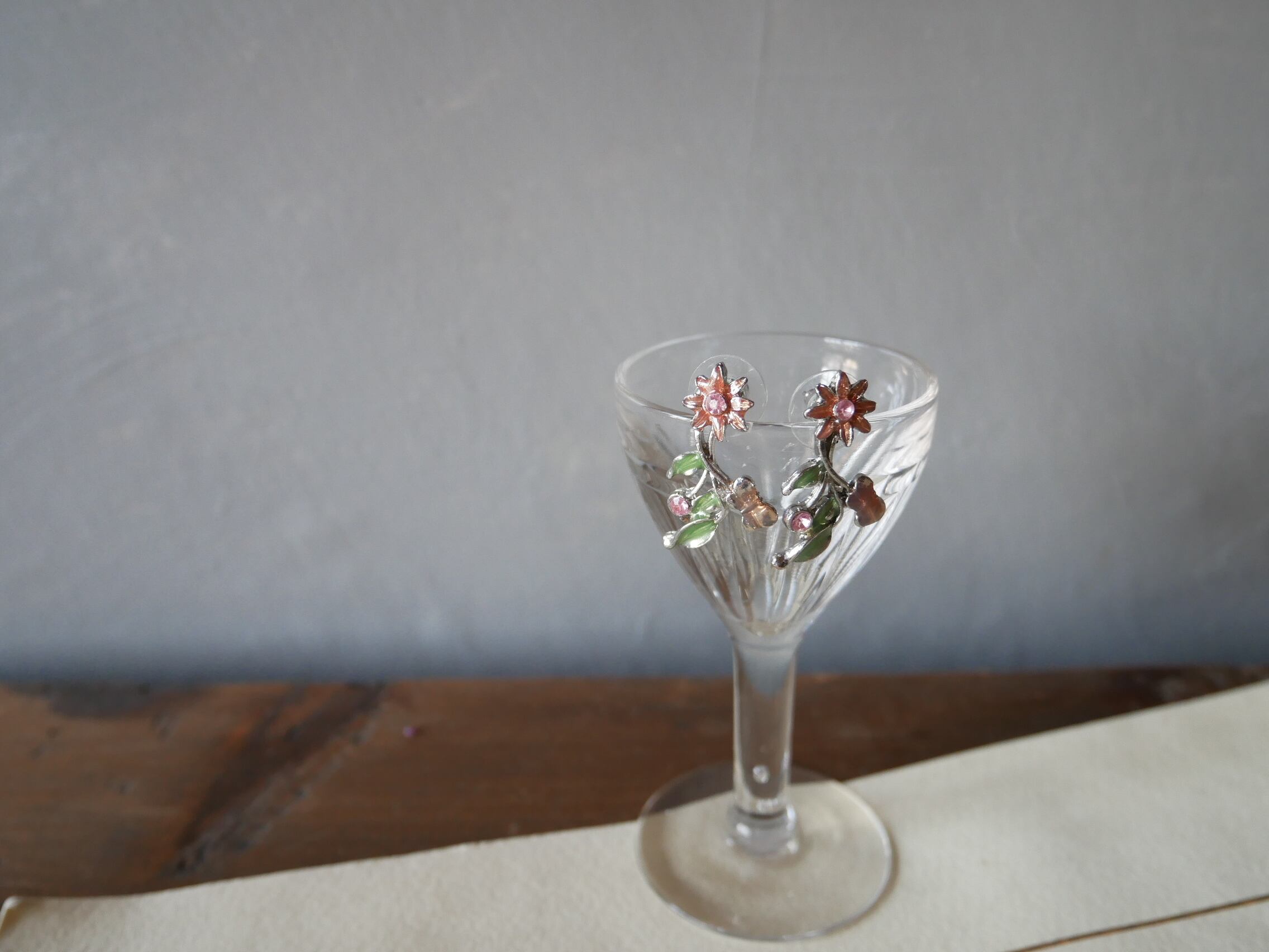 フランスアンティーク 春らしい ピアス ヴィンテージ