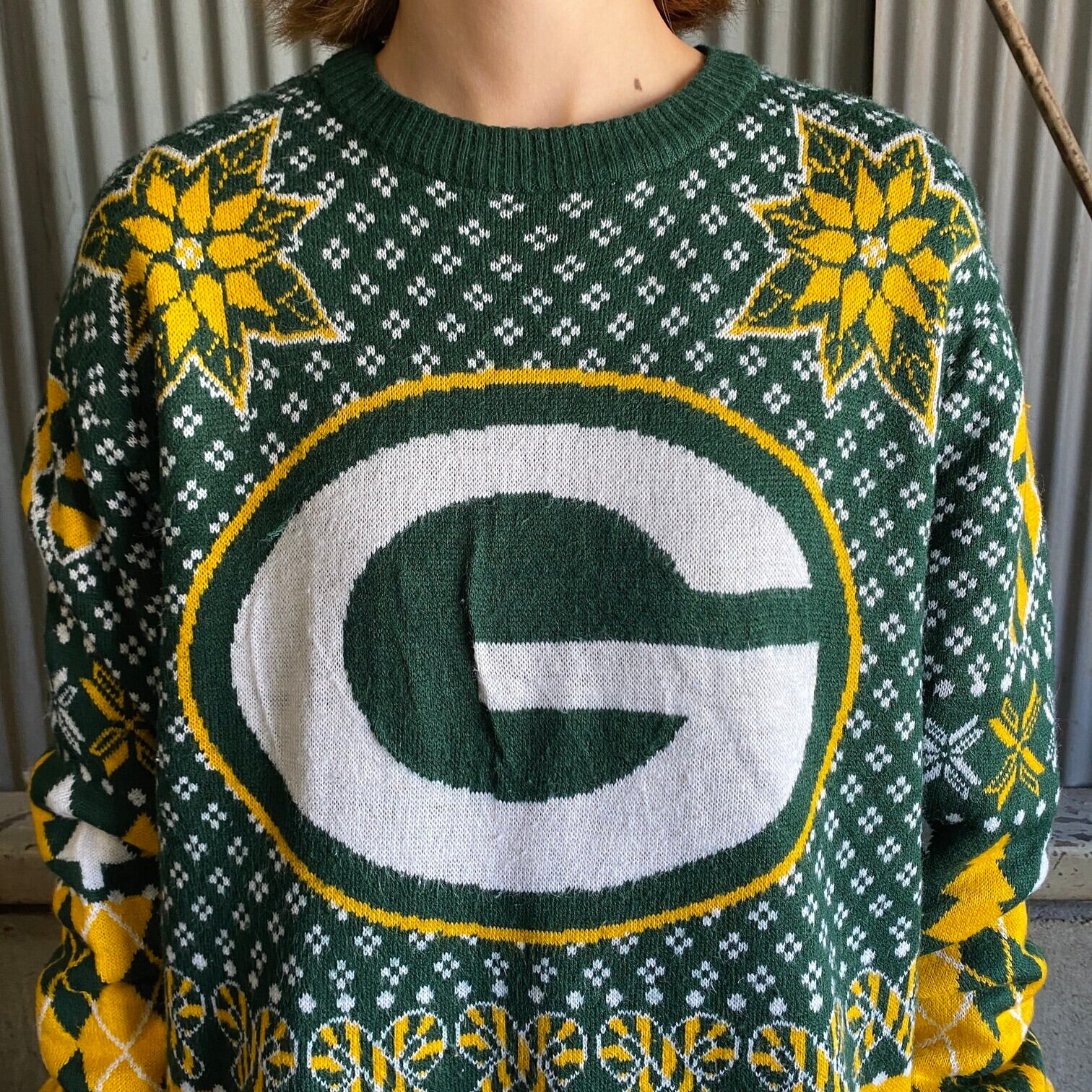 NFL グリーンベイ・パッカーズ アクリル ニットセーター メンズL 古着 