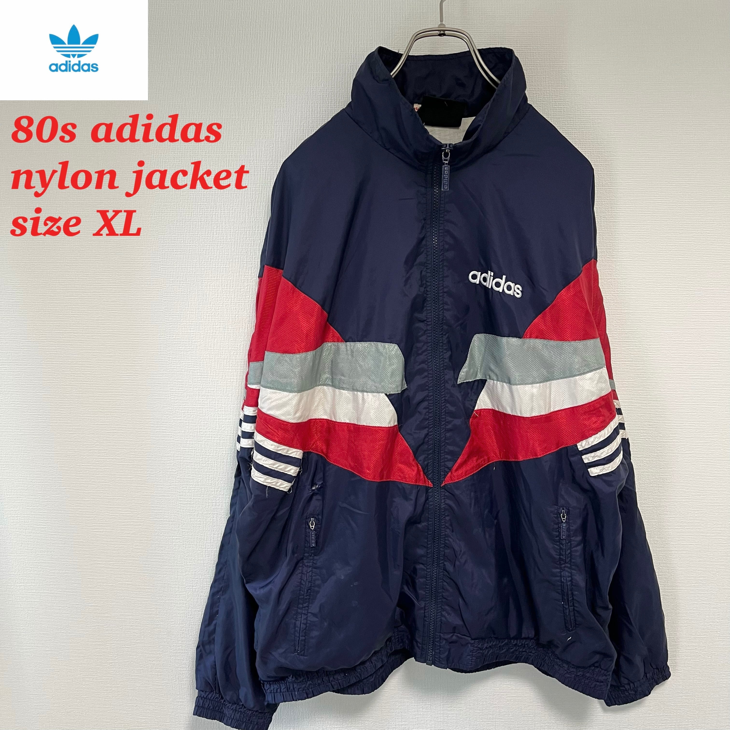 古着】80s adidas アディダス ナイロンジャケット XLサイズ | Kibun