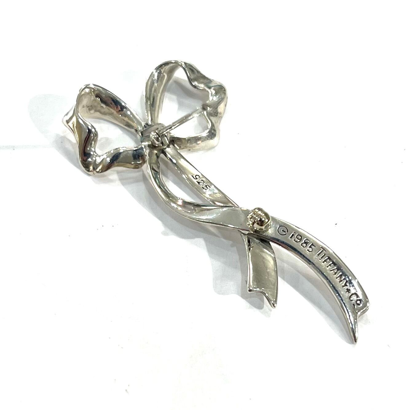 TIFFANY&Co.】2804 1985年製 リボン タイ ブローチ SV925 ヴィンテージ