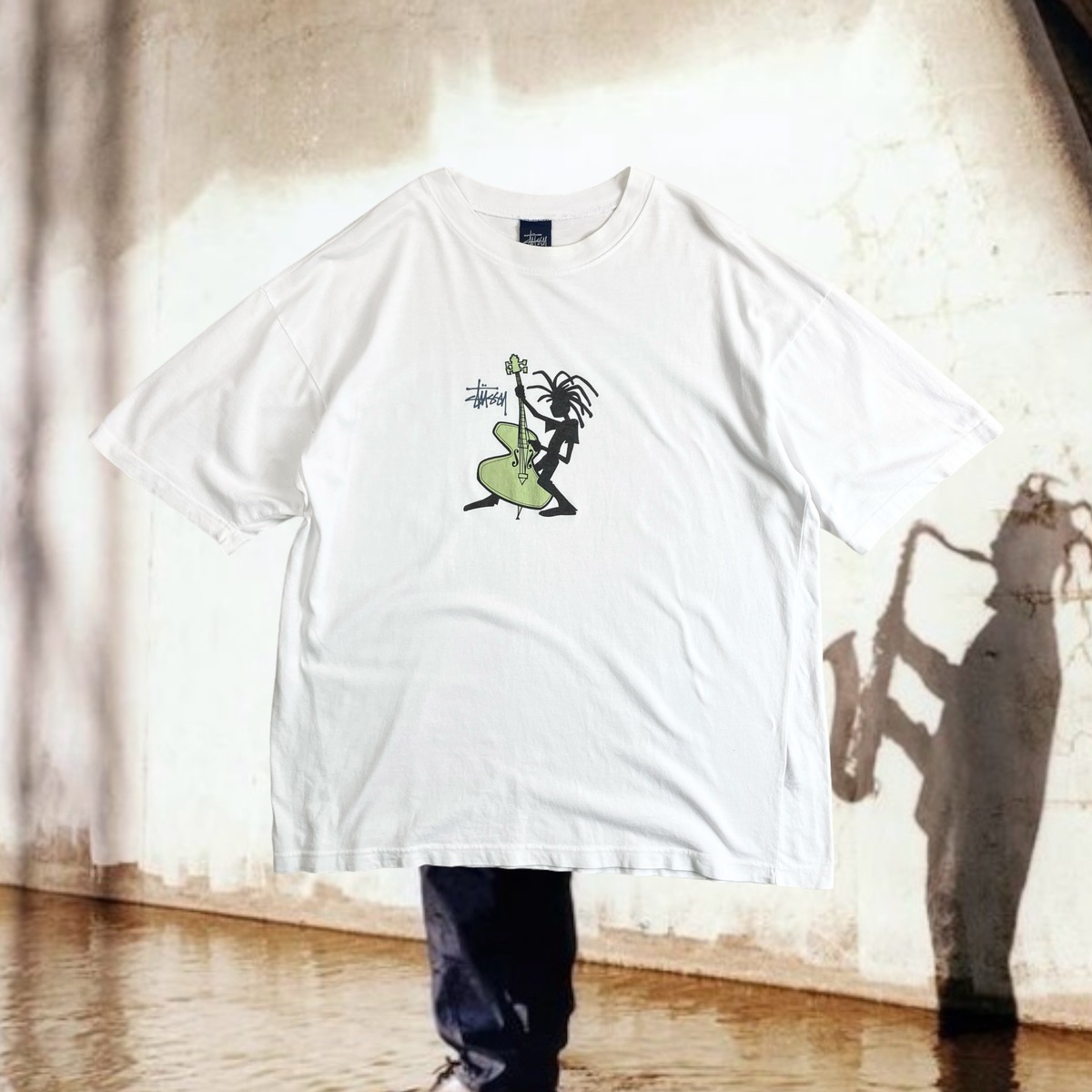 90s STUSSY JAZZ MAN Graphic T-Shirt | MARKET