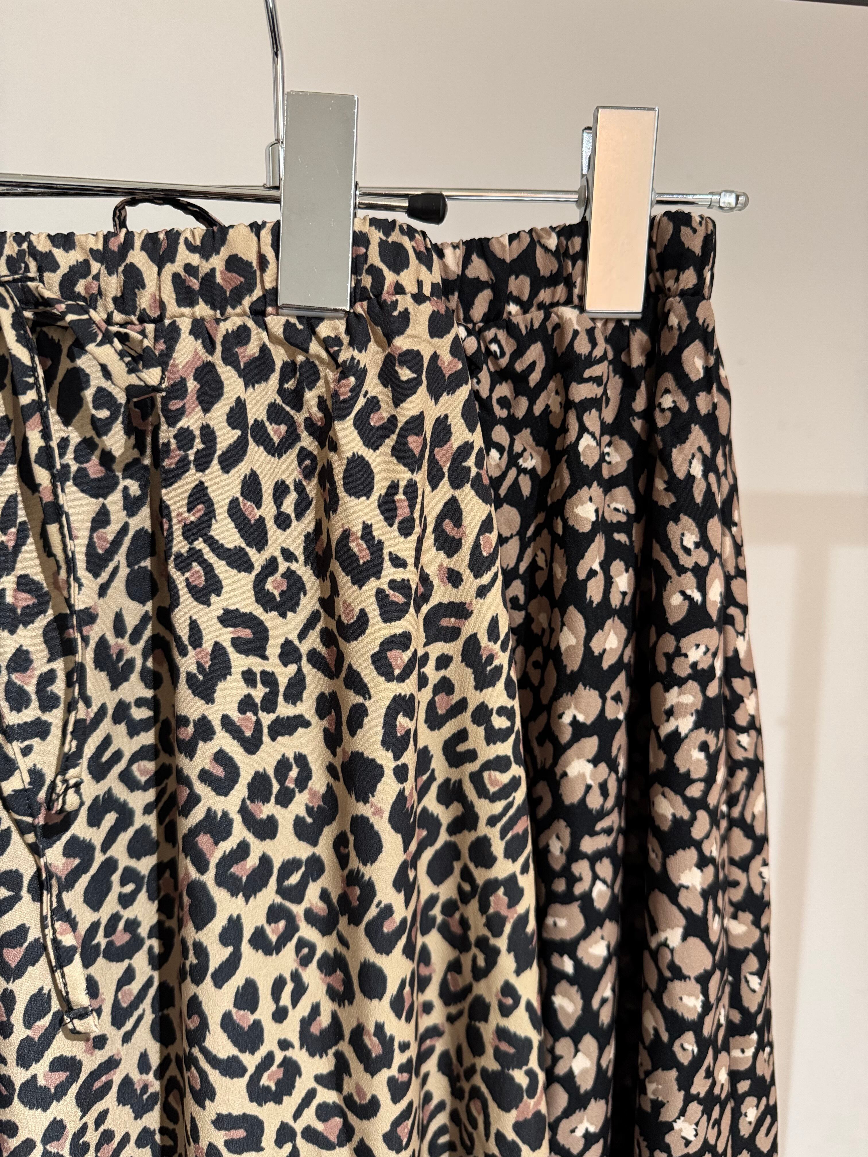 leopard long easy skirt