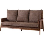 ソファ 3人掛 天然木 ミンディ アバカ ラッカー塗装 ポリプロピレン ポリエステル