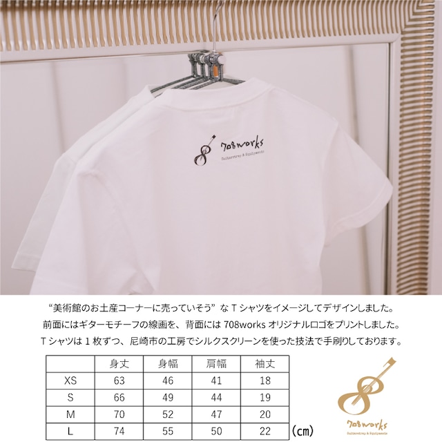 ギターストラップ専門店708worksオリジナルTシャツ / ホワイト・ブラック