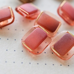 ●『2個セット』スクエア クリアレッド×レッドタイル 15㎜