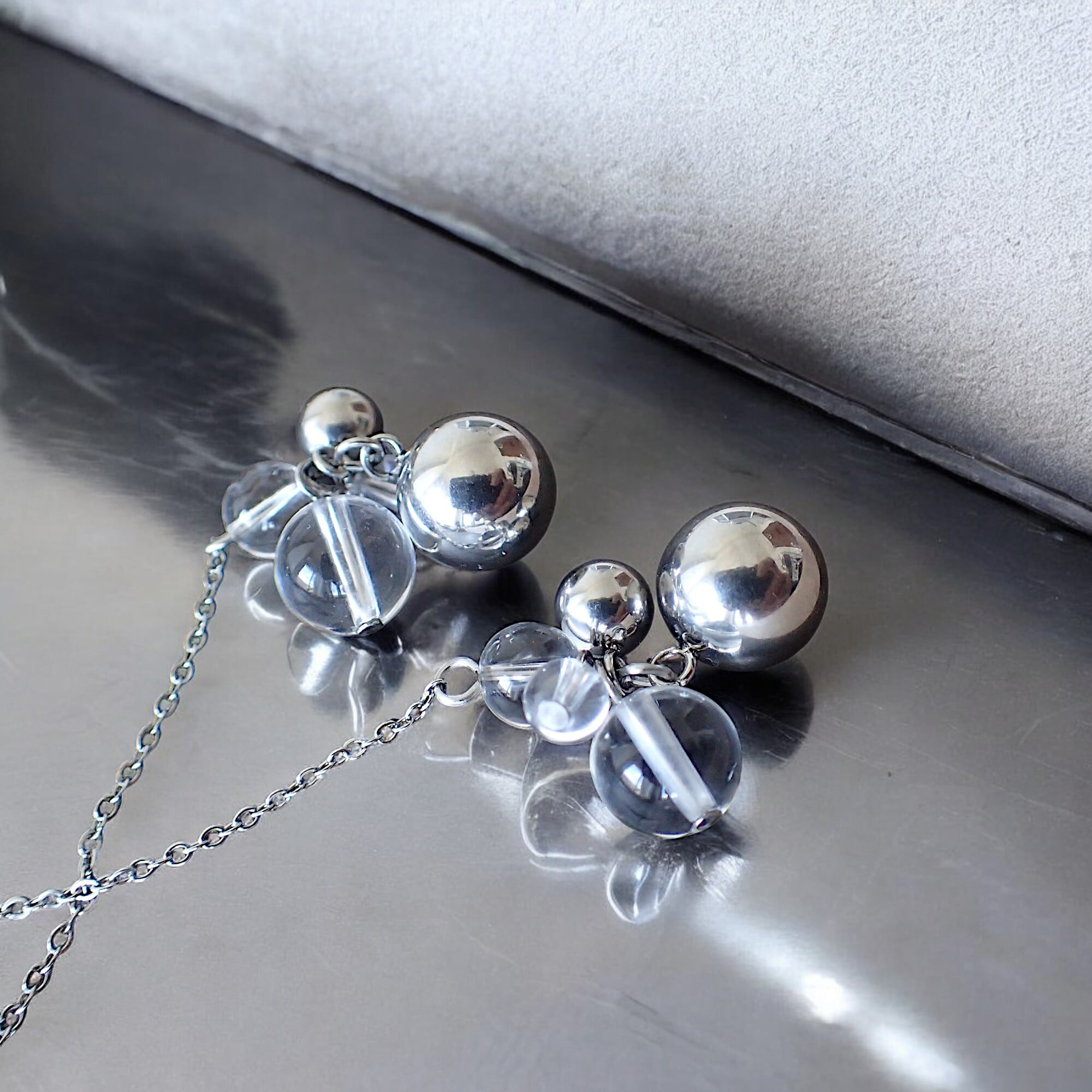 シルバー・ビジューバランス・ピアス | jojono