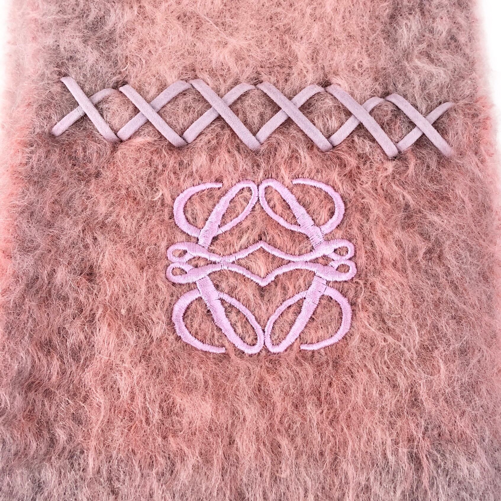 LOEWE ロエベ マフラー ピンク アナグラム モヘア vintage