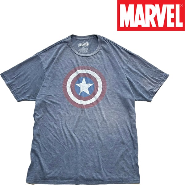 marvel キャプテンアメリカ　ユニフォーム・ゲームシャツ・アメフトシャツXL 1点物◇キャプテンアメリカMarvel雰囲気系プリントTシャツ古着メンズ
