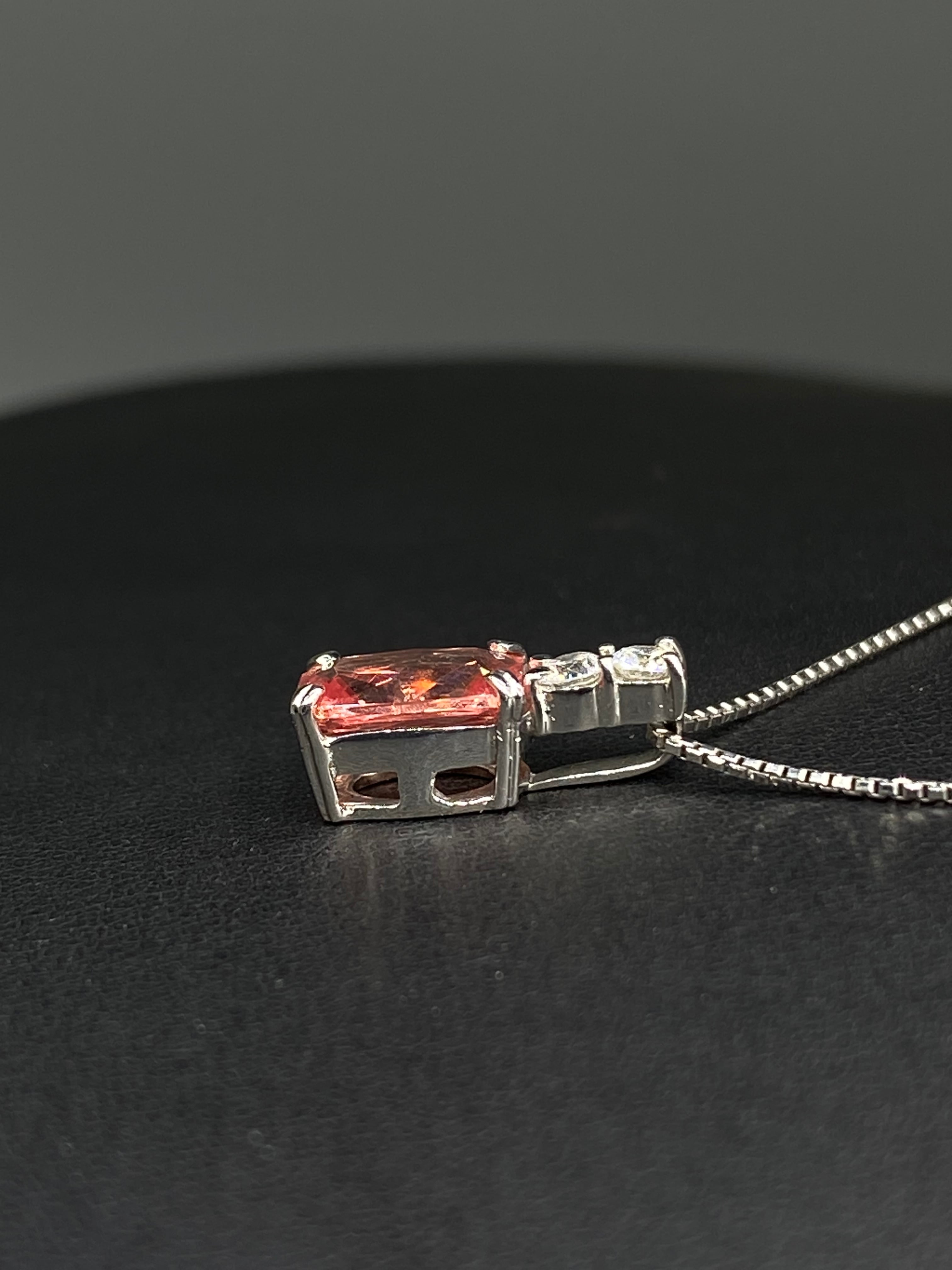 ロードクロサイト 1.58ct / ダイヤモンド 0.14ct Pt900/850 ネックレス