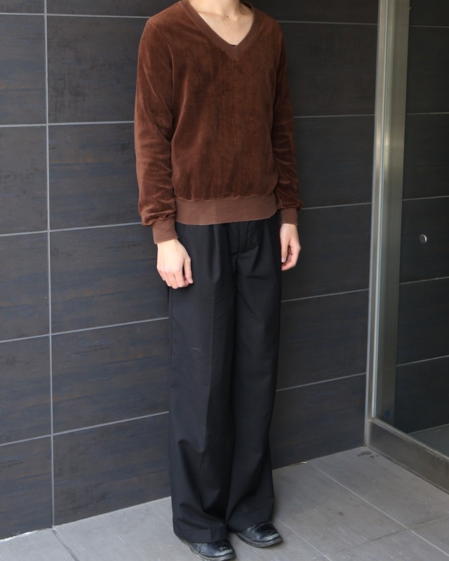 velour v neck top