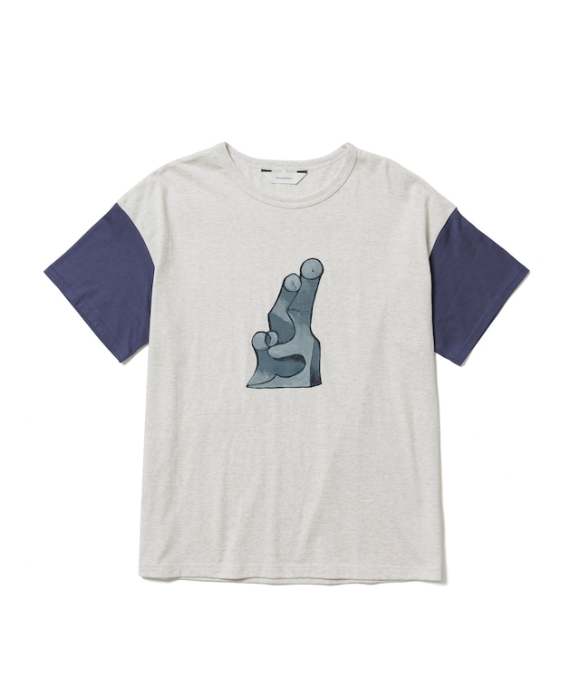 Sasquachfabrix./24SS-CST-013 “CUBISM PEACE”2TONE H/S T-SHIRT(GRAY)