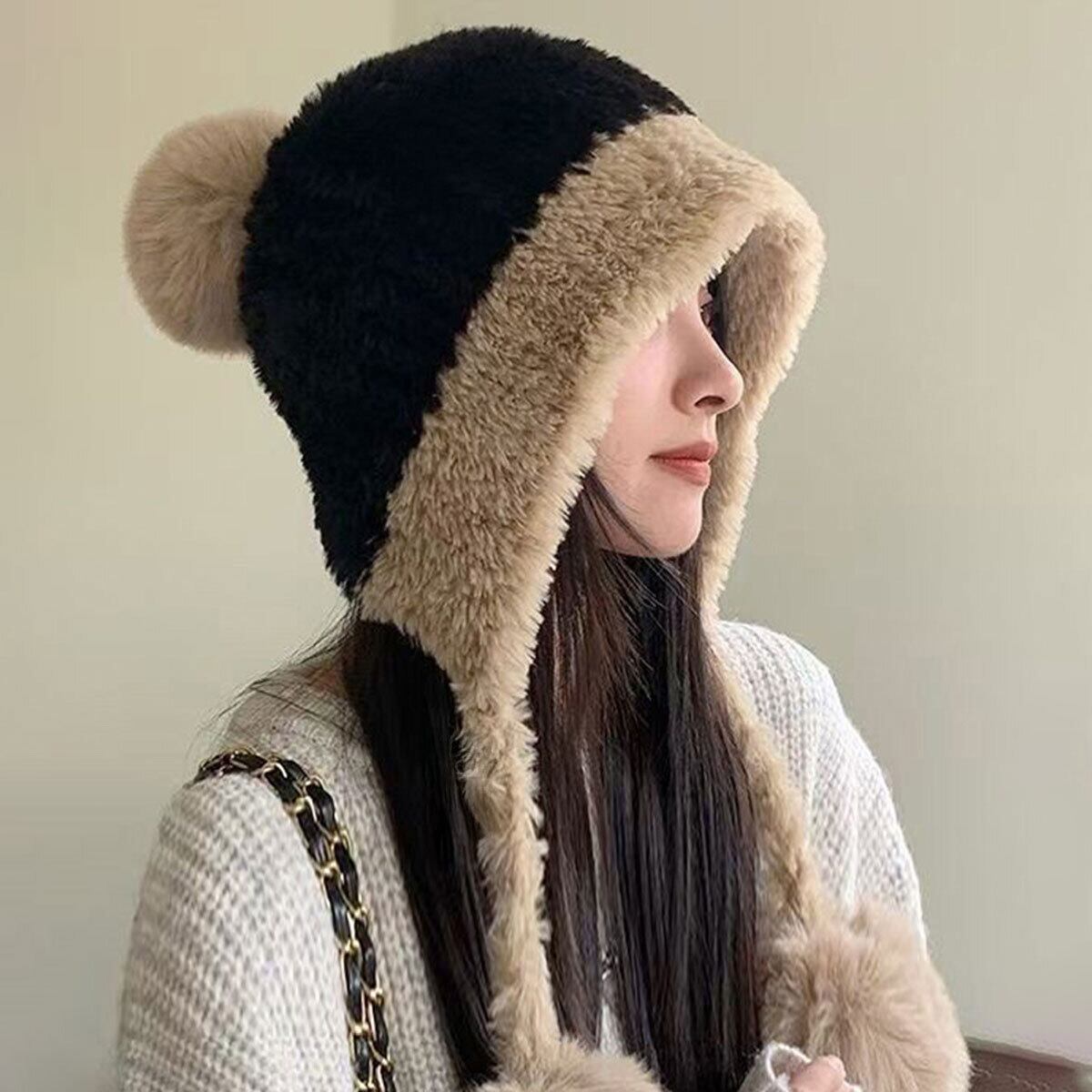 ニット帽 ボア 帽子 レディース 秋冬 韓国 防寒 保温 ふわふわ もこもこ おしゃれ 大人 かわいい ポンポン付き ニットキャップ 小顔 大人可愛い 大人女子