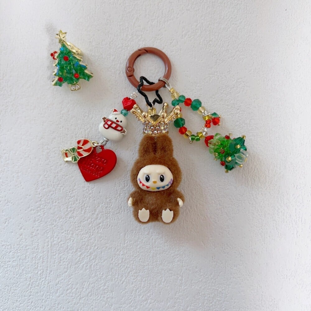 クリスマスプレゼントに最適！ラブブ labubu フォトキーホルダー