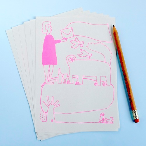 【CHIQON】PAPER IN　B6サイズ 便箋「接続詞のいらない便箋（ネオンピンク）」