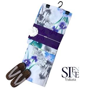 浴衣ジェンヌ 浴衣5点セット 高級浴衣 浴衣 水彩画調 ポリエステル