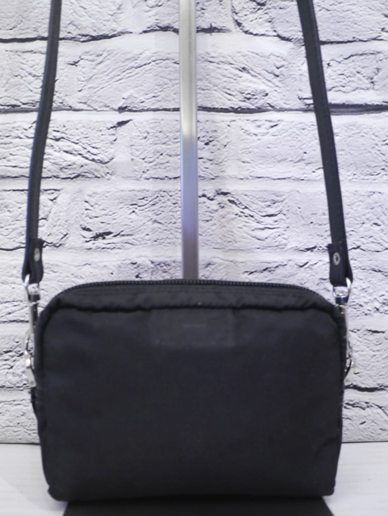 PRADA ミニショルダーバッグ クロスボディ テスートナイロン 黒 美品】 PRADA プラダ テスート ナイロンxレザー クロスボディ ミニ