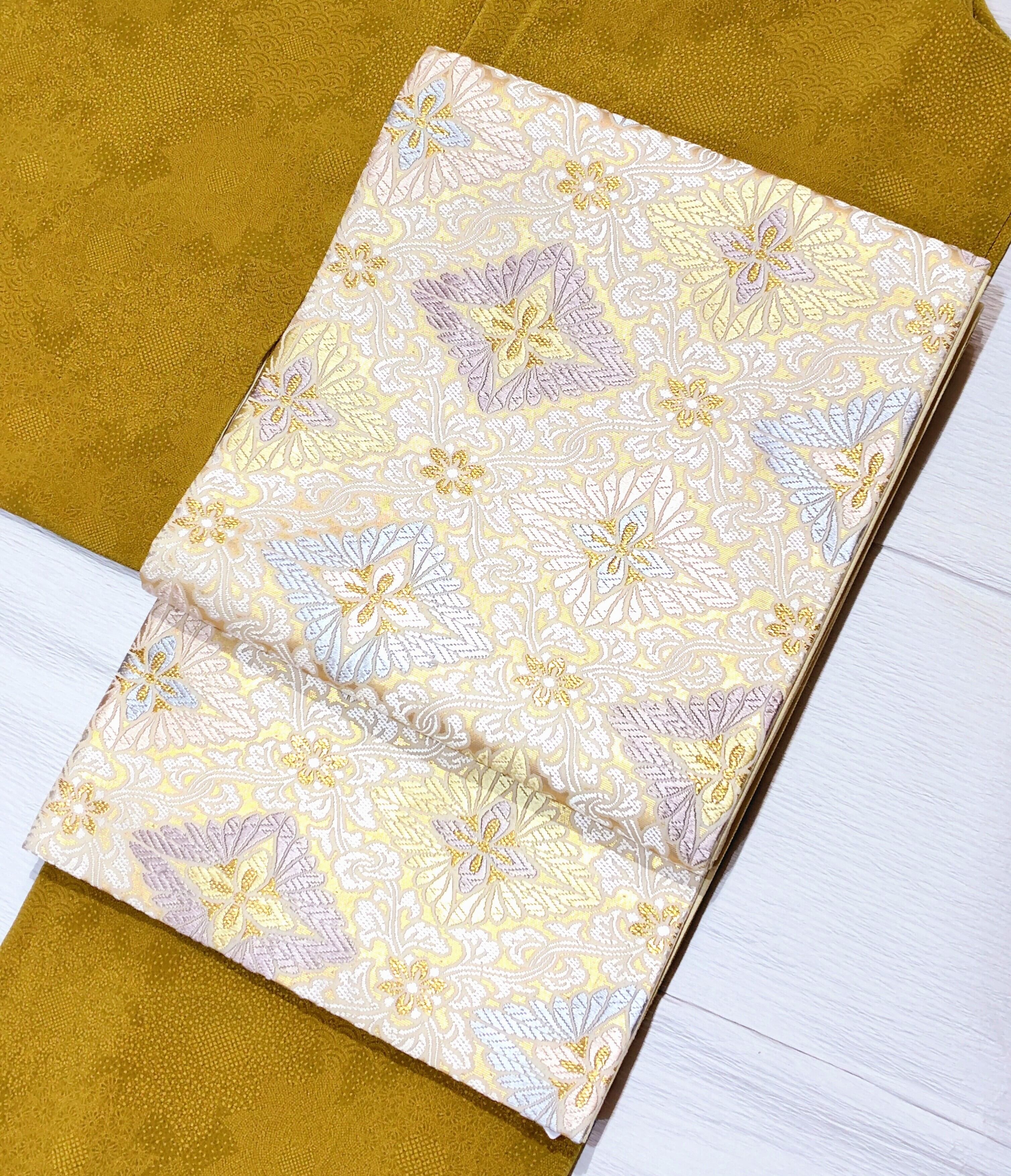 【未使用品】袋帯　相良刺繍　鳳凰宝相華　お太鼓柄 着物・浴衣