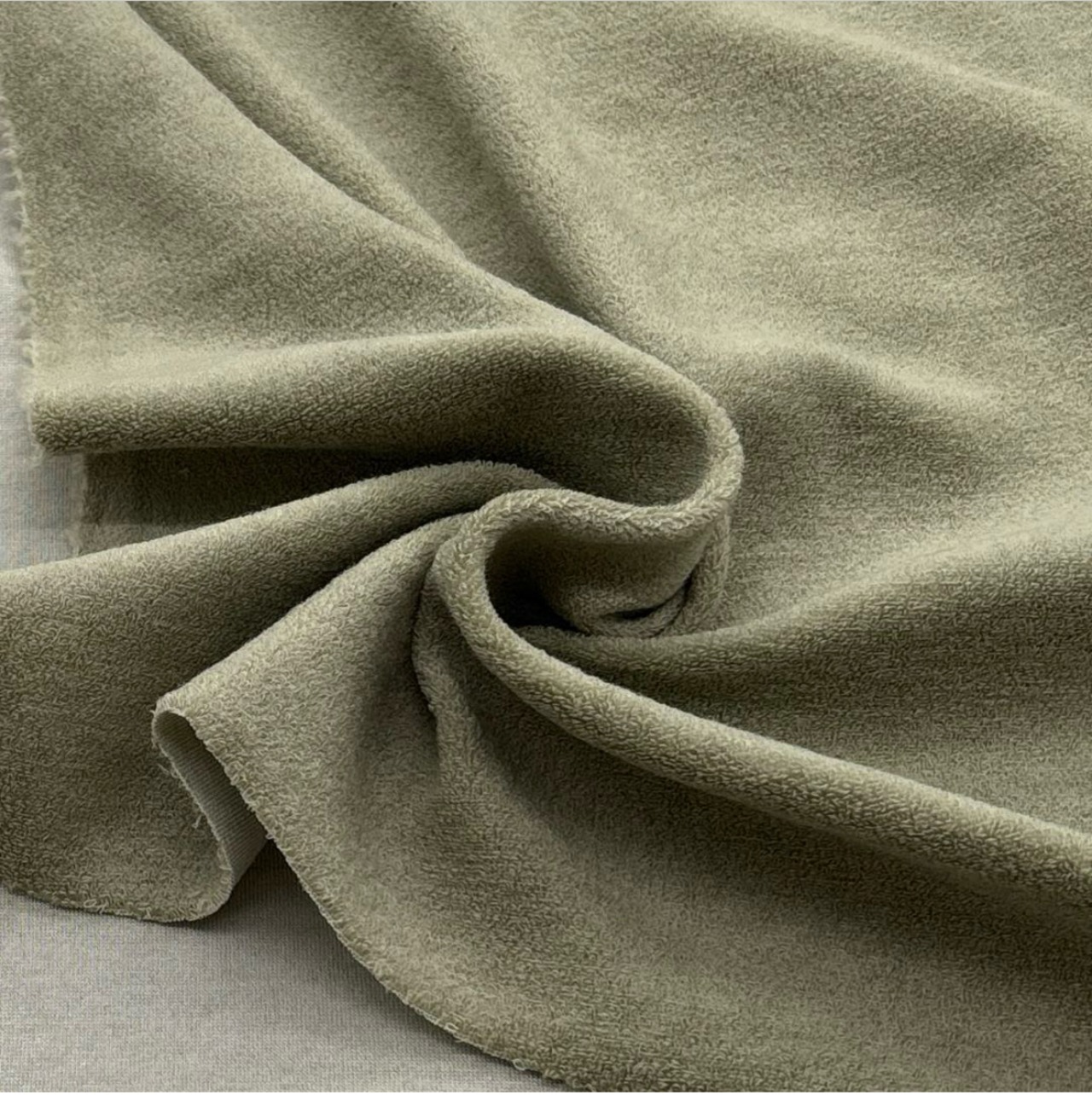 ★NY047◆2m◆綿ウール混パイルニット生地◆ミントグリーン系