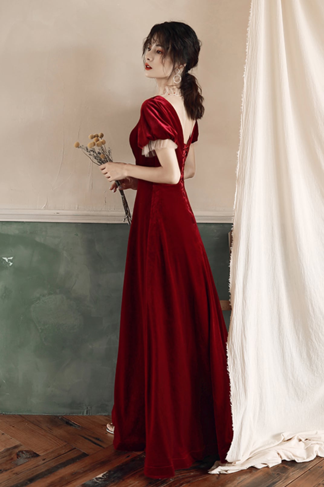 税込?送料無料】 高級✨ベルベット ロングドレス セレブ パーティー