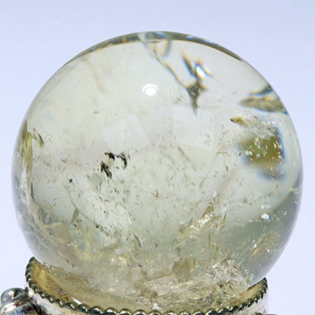 〔D453-11〕約37mm シトリン 虹入り スフィア Citrine 丸玉  黄水晶 置物 風水【メール便不可】