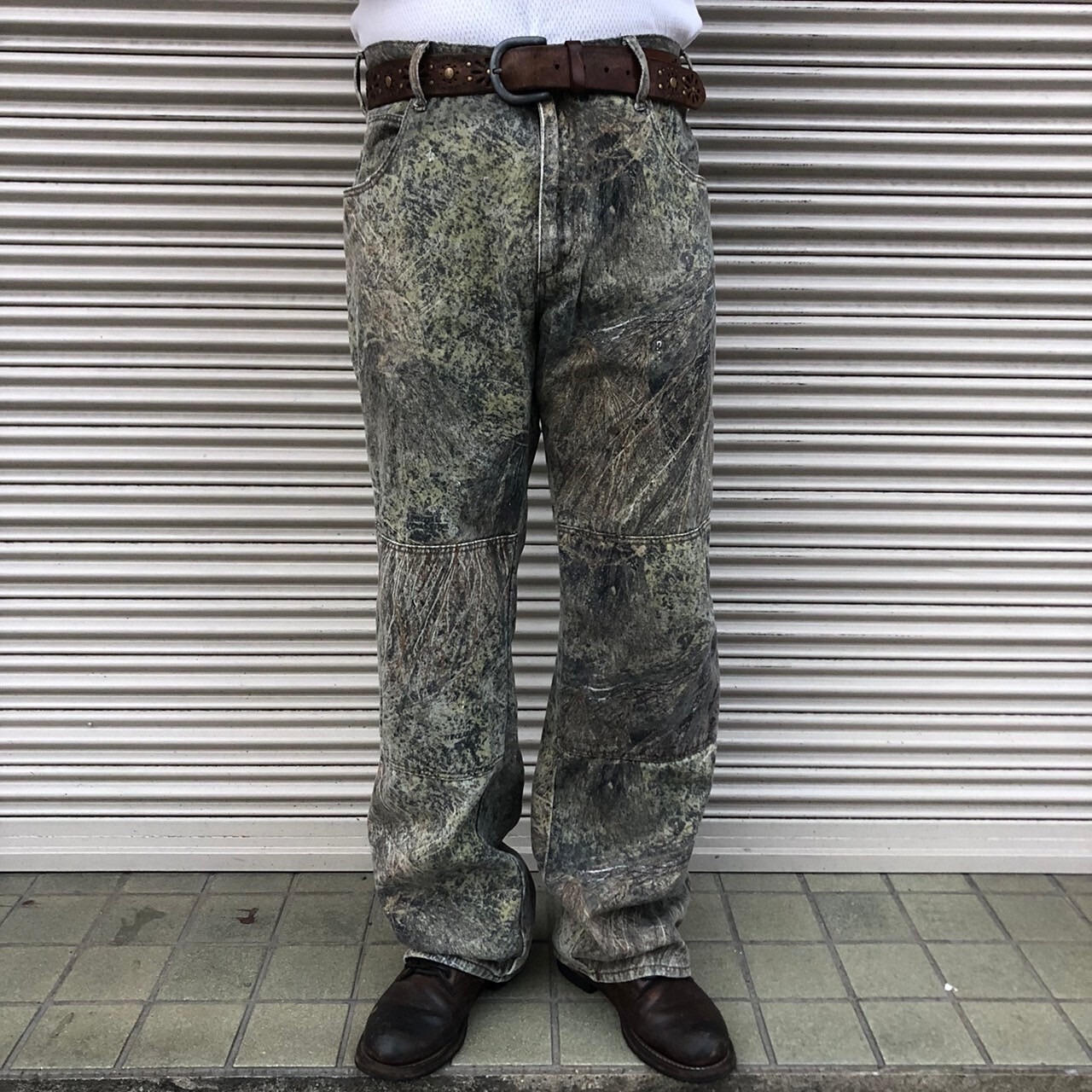 90s Mossy Oak ツリーカモ デニムパンツ 迷彩 ダブルニー リアルツリー 