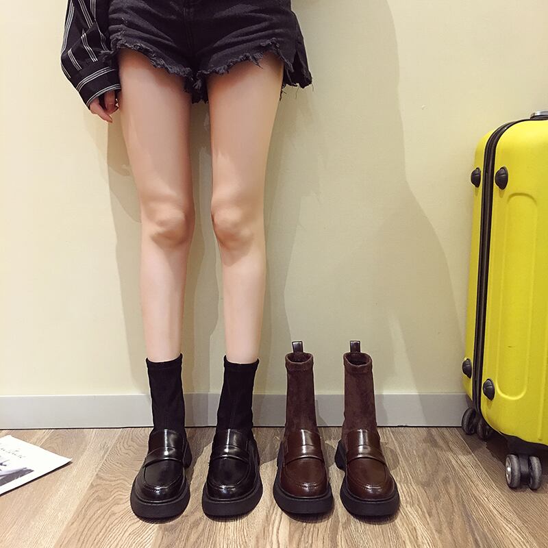 ニットショートブーツレッドカジュアル薄手ソックス 靴 シューズ タイツ ストッキング フェイクシューズ64365085579
