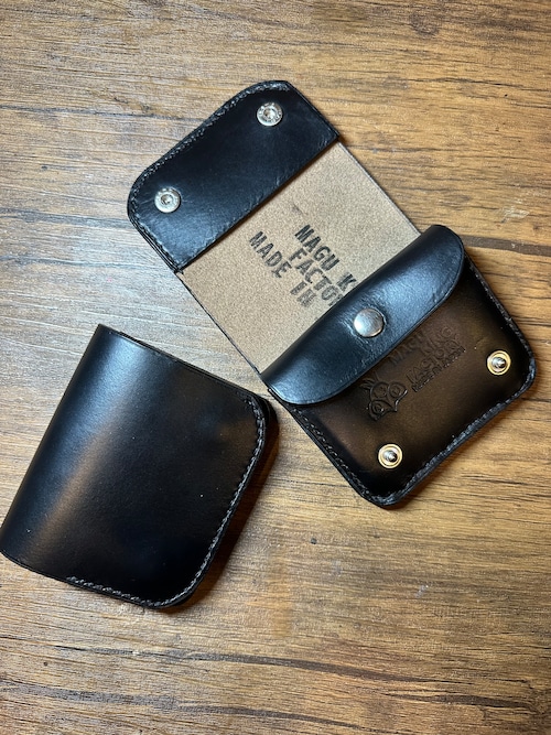 『即納』WK-03ミニ2つ折り財布小銭入れ付き クロムエクセル ブラック ニッケル