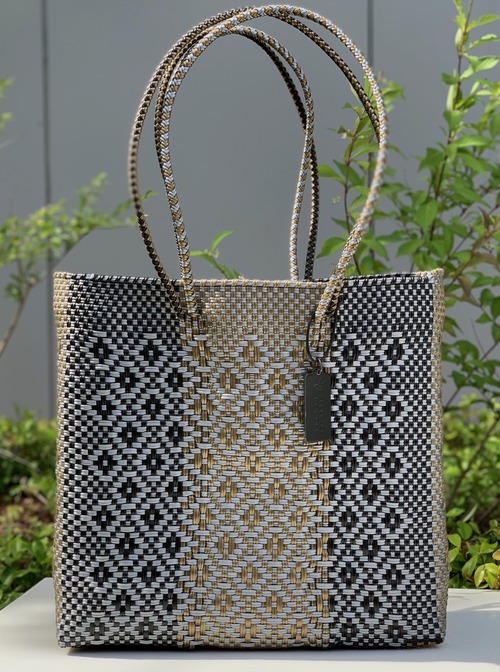 M Mercado Bag (Long handle) Gold/Black/Silver