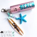 海を感じる サーフな携帯灰皿キーホルダー ★ピンク★ Beach California SURF タバコ iQOS