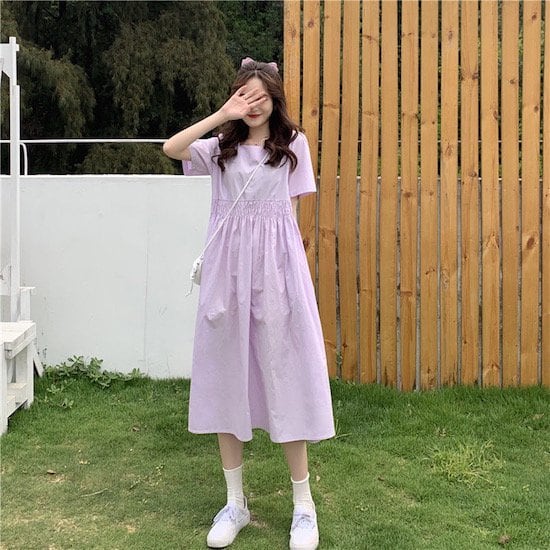 半袖ワンピース9号薄紫