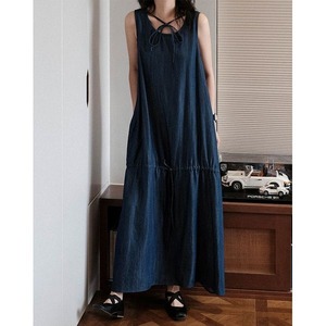 Ribbon Denim One-piece 503357