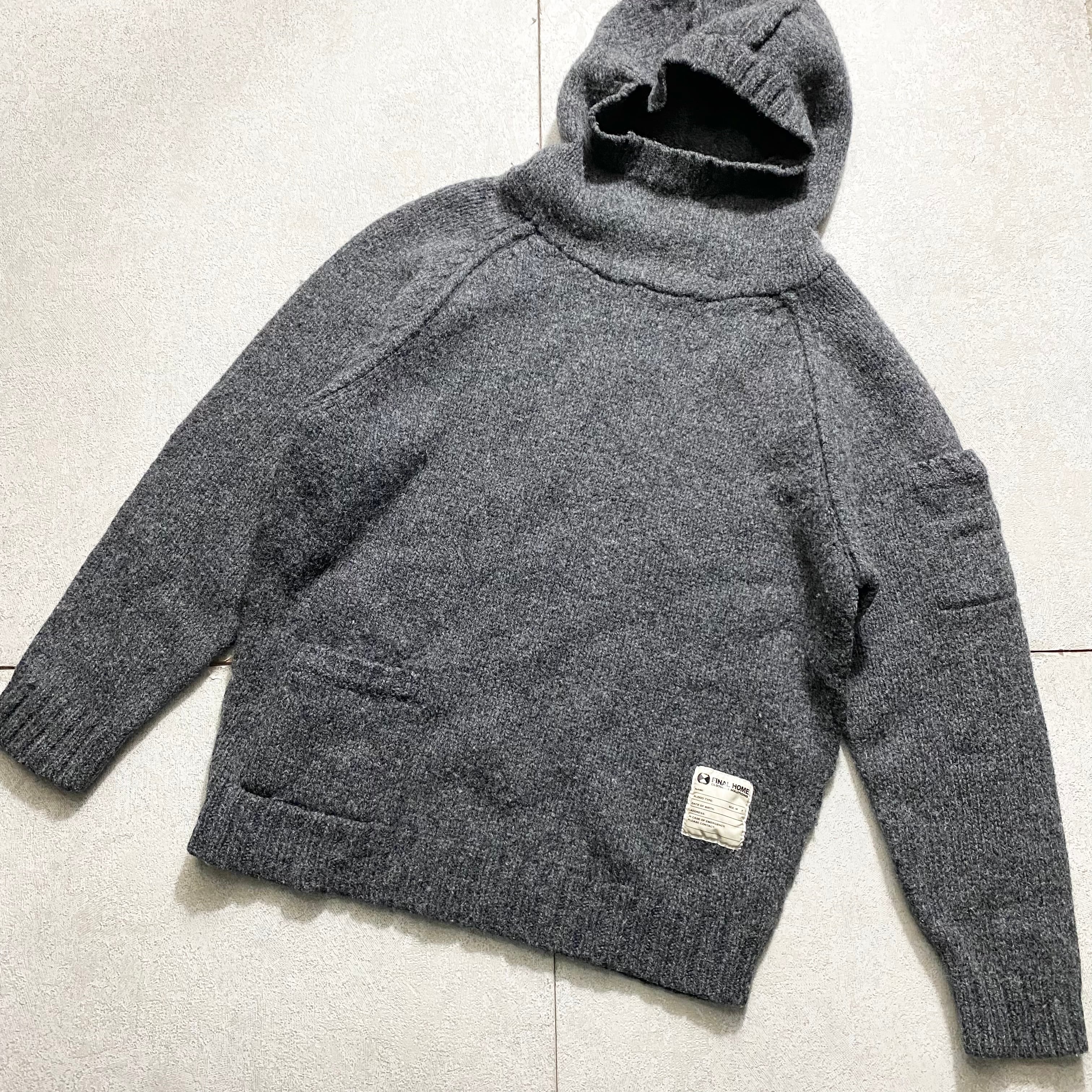 vintage FINAL HOME wool knit hoodie | NOIR ONLINE