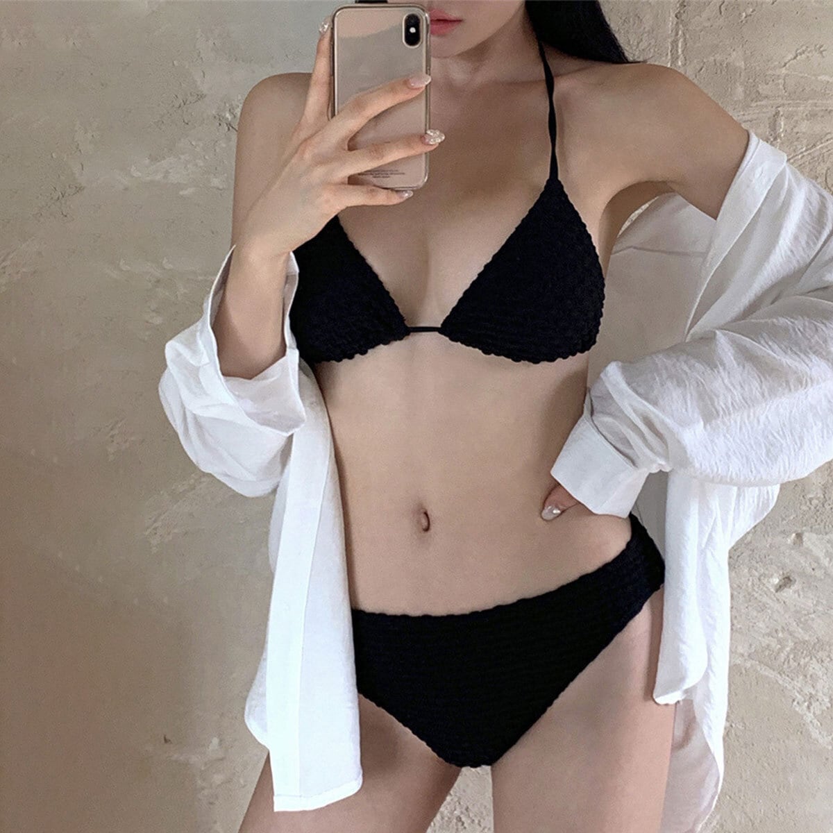 ビキニ 水着 3点セット シアートップス付き レディース 夏 韓国 大人 かわいい きれいめ おしゃれ 海水浴 プール ビーチ リゾート 体型カバー シンプル フェミニン 大人可愛い 大人女子