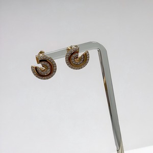 SPIRAL SHINE EARRINGS  18K コーティングキャッチピアス