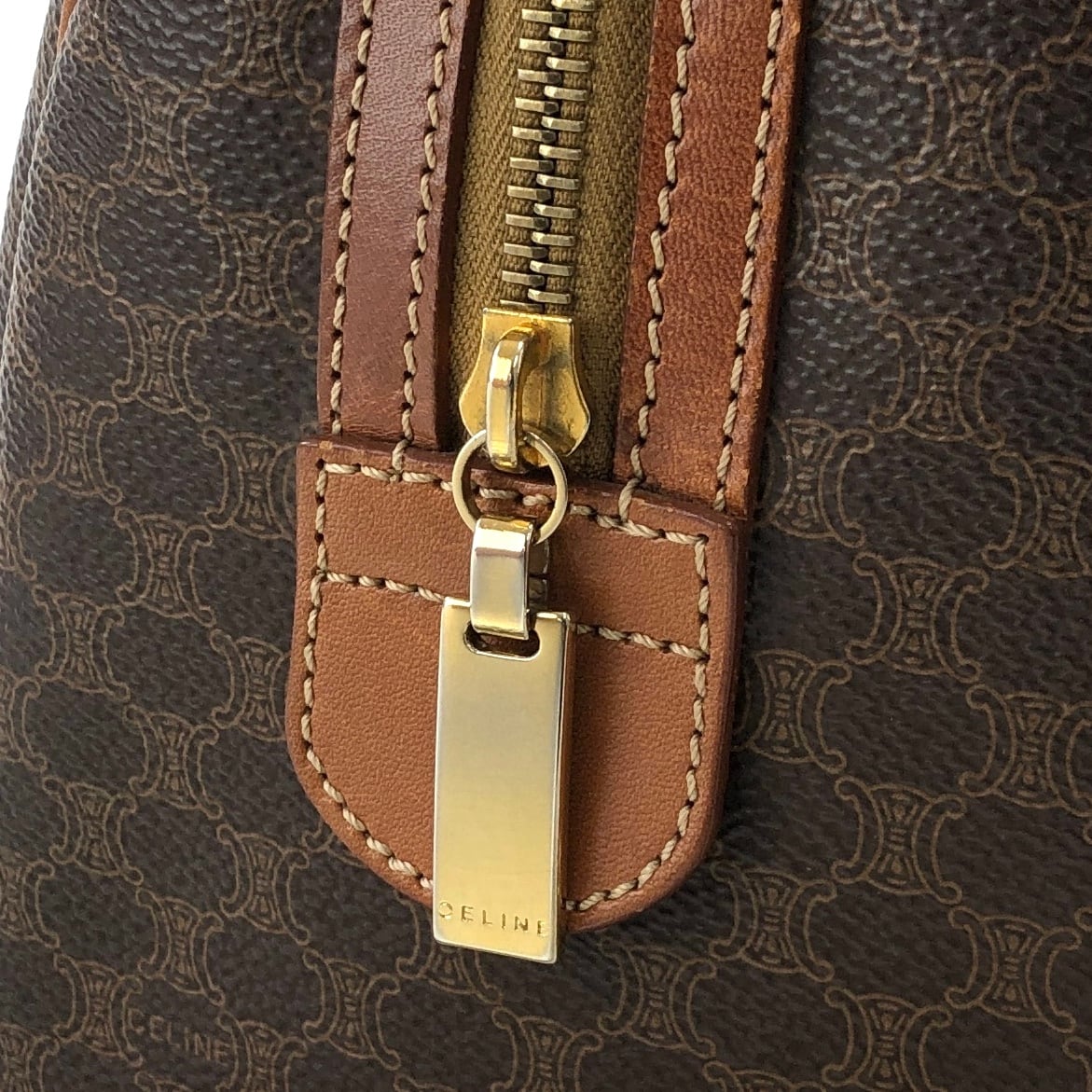 CELINE セリーヌ マカダム レザー ミニボストン vintage ヴィンテージ