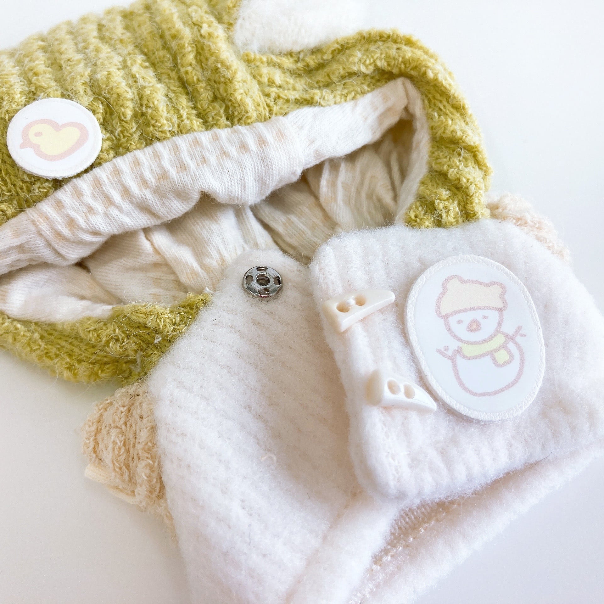 ぬいぐるみ ぬい服 10cm くまみみパーカー 1点 10cmぬい服】オオカミ&クマの耳パーカーコーデ 10cm着せ替え