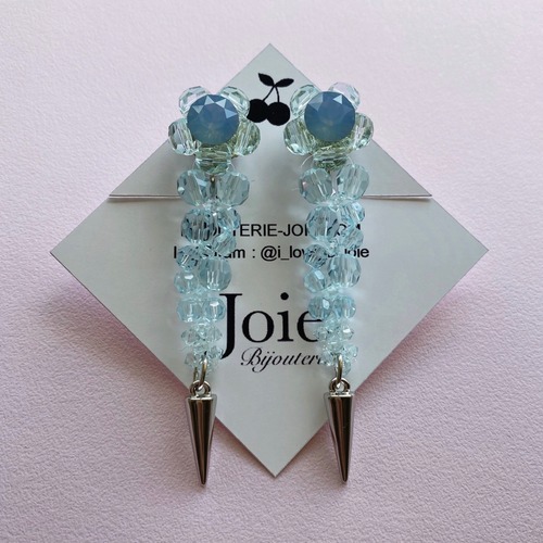 Crystal Flower earrings -MARINE-