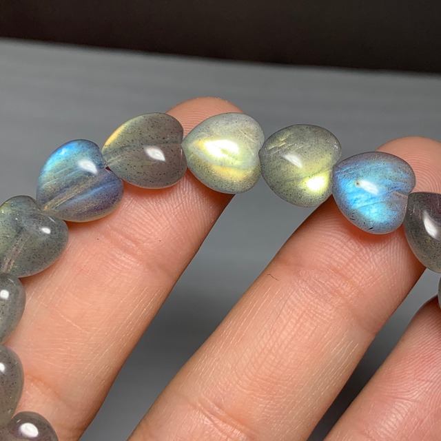 no9.シラーが美しい☆ハート・ラブラドライト ブレスレット