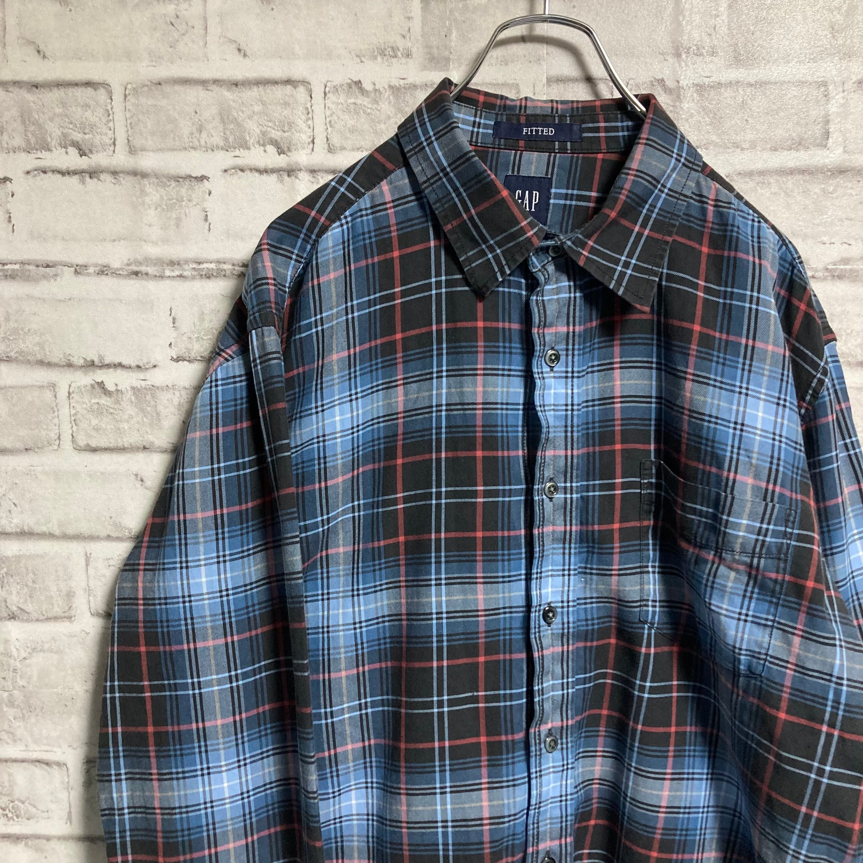 GAP】L/S Check Shirt L 90s “OLD GAP” チェックシャツ オープンカラー