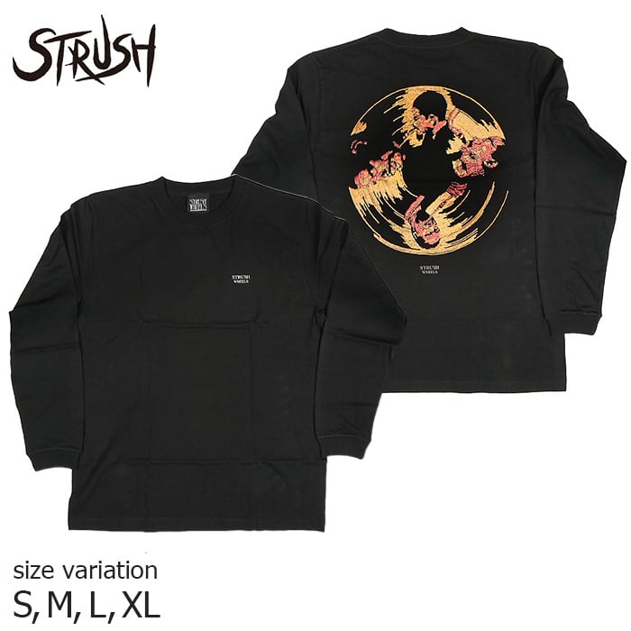 STRUSH WHEELS STRUSH L/S DOLPHY TEE BLACK ストラッシュ ウィール Tシャツ ロングスリーブ スケボー  スケートボード SKATEBOARD ストリート